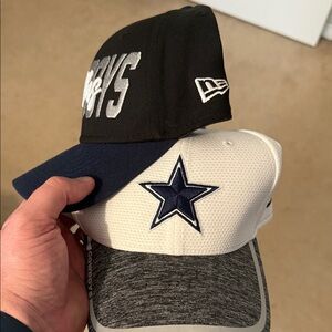 Men’s New Era Cowboys Caps in Black, Navy, and White (Large/XL)